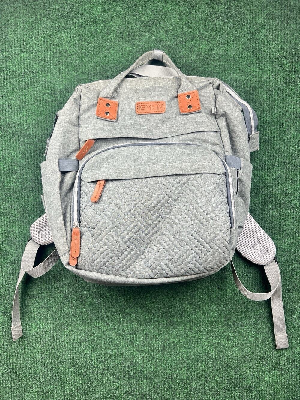 ISMGN Gray Solid Backpack Zip Closure Adjustable Strap Inner Pockets Travel